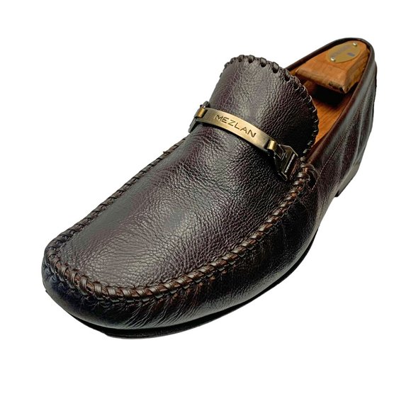 MEZLAN Avalanche‎ Brown Leather Bit Whipstich Loafers - Picture 1 of 12